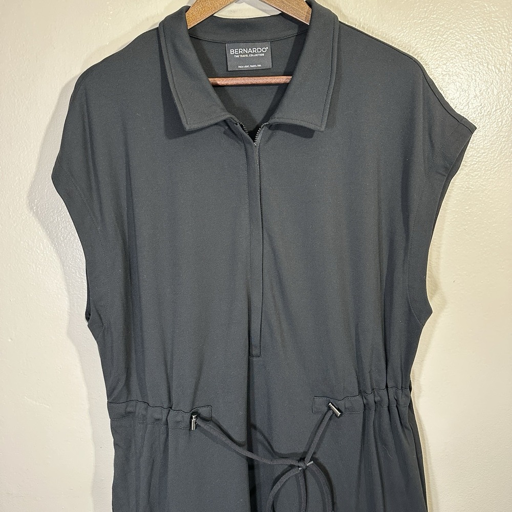 Bernardo Travel Collection Women's XL In Motion Drawstring Dress Black - Picture 4 of 11